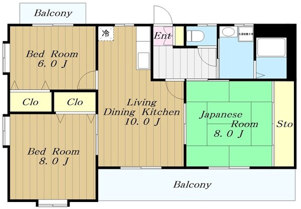 ボナハイツ弐番館の物件間取画像